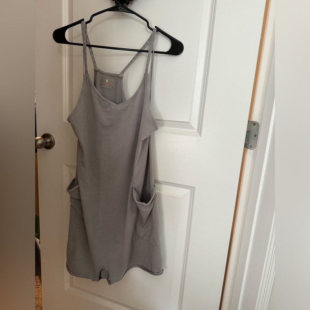 Free People- Hot shot romper - blue gray